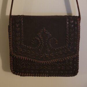 ANABAGLISH BROWN SUEDE LEATHER CROSSBODY BAG